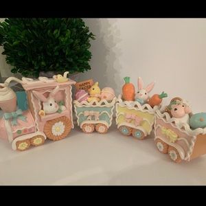 Martha Stewart Easter Pastel Gingerbread Train: Bunnies, Chick, Lamb NEW Decor